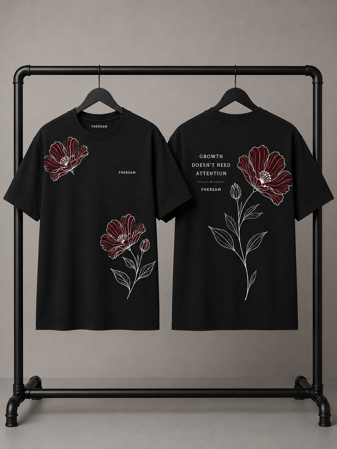 QUIET BLOOM double rack view | Black