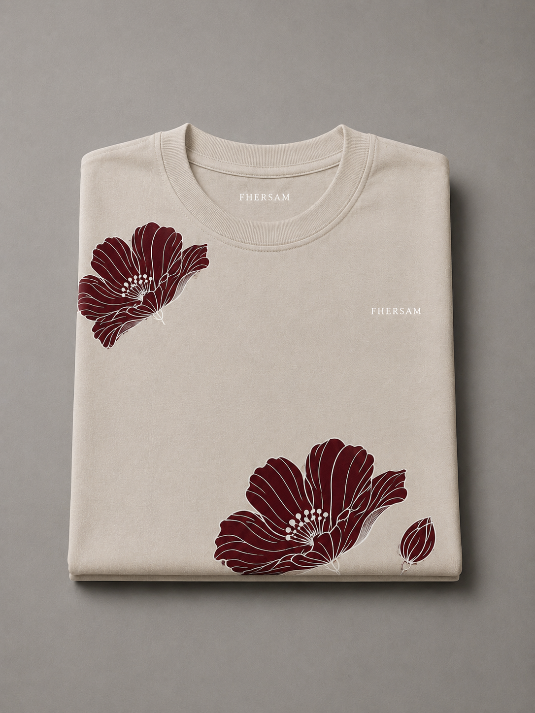 QUIET BLOOM folded view | Bone